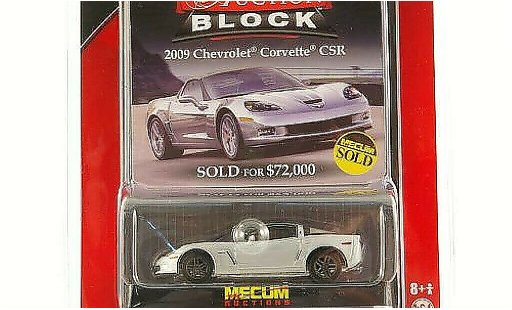 Chevrolet Corvette Coupe 1/64 Greenlight C6 CSR grijs met zwarten strepen 2009 modelauto