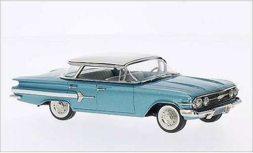 Chevrolet Impala Sedan 1/43 Brooklin 4-door Hardtop Sport metallic turquoise/wit 1960 modelauto