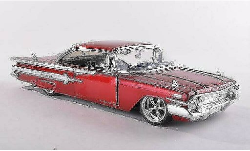 Chevrolet Impala Sedan 1/24 Jada Toys rood 1960 modelauto