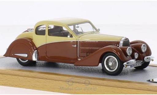 Modelauto Bugatti 57 Ventoux Type Coach Gangloff Speciale Thill beige/bruin RHD 1936 sn782 1/43 Chromes