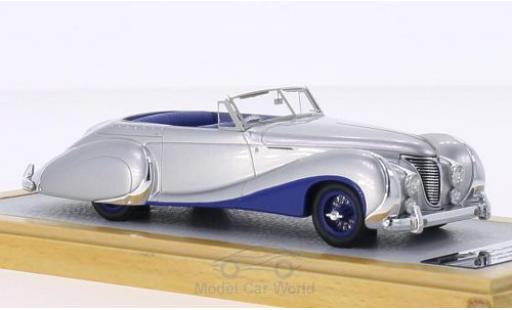 Modelauto Talbot Lago Saoutchik T26 Record Cabriolet grijs/blauw RHD 1948 sn 100272 1/43 Chromes