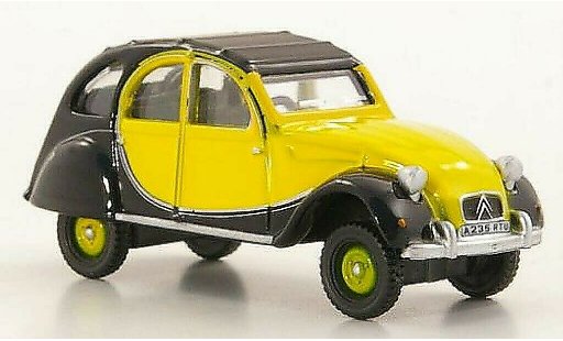 Citroen 2CV Charleston 1/76 Oxford geel/zwart RHD 1963 modelauto