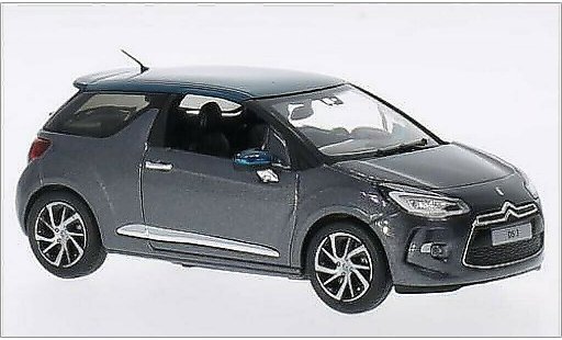 DS Automobiles DS3 Berline 1/43 Norev metallic grijs/metallic groen 2015 modelauto