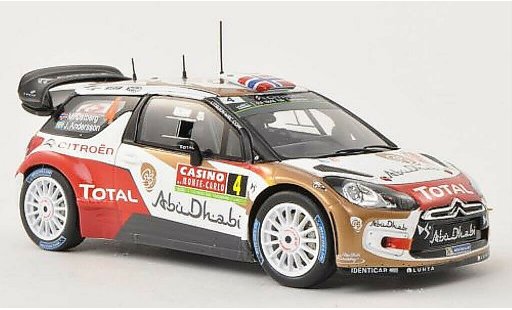 DS Automobiles DS3 Berline 1/43 Spark No.4 Citroen Total Abu Dhabi WRT Rally Monte Carlo 2014 /J.Andersson modelauto