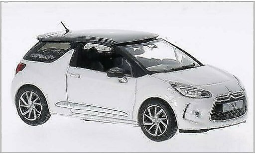 DS Automobiles DS3 Berline 1/43 Norev wit/metallic grijs 2014 modelauto