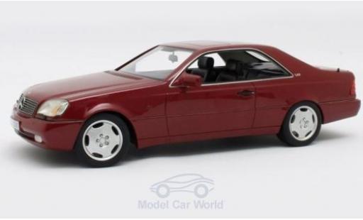 Modelauto Mercedes 600 AMG SEC (C140) metallic rood 1992 1/18 Cult Scale Models