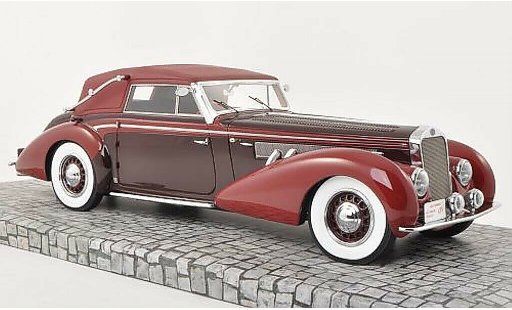 Delage D8-120 Cabriolet 1/18 Minichamps Cabrio rood/rood 1939 modelauto