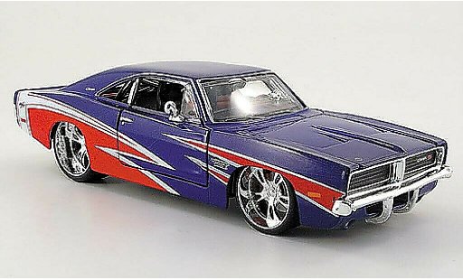 Dodge Charger tuning 1/24 Maisto R/T blauw/rood Tuningversion 1969 modelauto