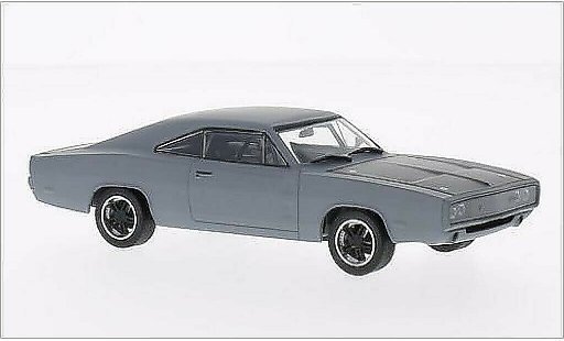 Dodge Charger R/T 1/43 Greenlight mat-grijs/zwart 1970 modelauto