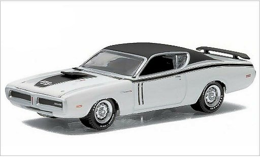 Dodge Charger R/T 1/64 Greenlight wit/mat-zwart 1971 modelauto