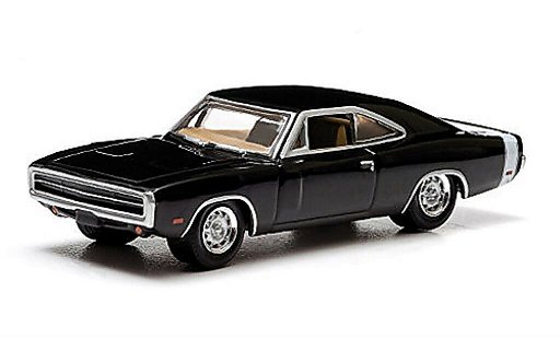 Dodge Charger Coupe 1/64 Greenlight zwart/wit Supernatural 1970 modelauto