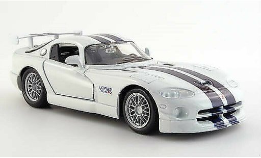 Dodge Viper Roadster 1/24 Maisto GT 2 wit met blauwn strepen modelauto