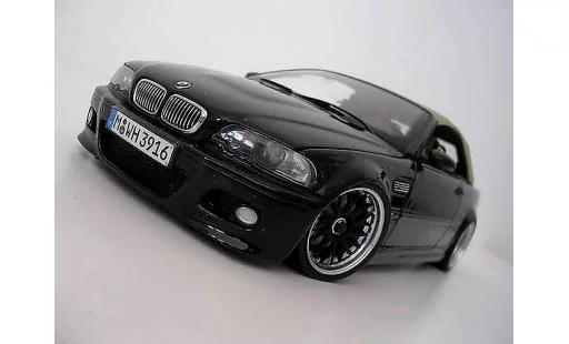 Bmw M3 Cabriolet 1/18 Kyosho E46 zwart jantes bbs modelauto