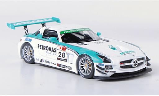 Modelauto Mercedes SLS GT3 AMG No.28 Petronas Synthium 12h Merdeka 2011 M.Moh/T.Kataoka/J.Lester/R.Ritchie 1/43 Ebbro