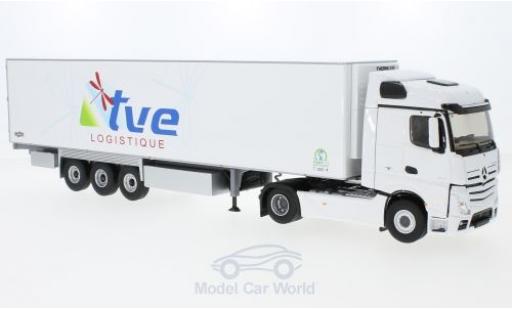Modelauto Mercedes Actros Base 2 Semi wit TVE Logistik 1/43 Eligor
