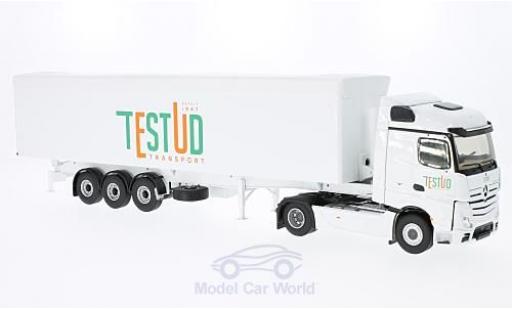 Modelauto Mercedes Actros Streamspace 2 wit Testud Transport zonder Vitrine 1/43 Eligor