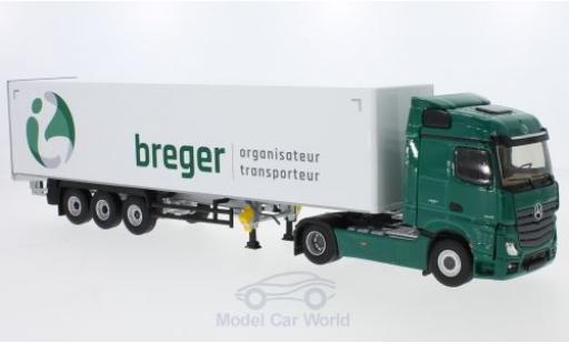 Modelauto Mercedes Actros Streamspace 2 Breger Gardinenplanen-Sattelzug 1/43 Eligor