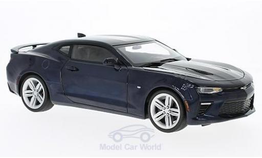 Modelauto Chevrolet Camaro SS metallic blauw 50th verjaardag 2016 zonder Vitrine 1/18 Ertl