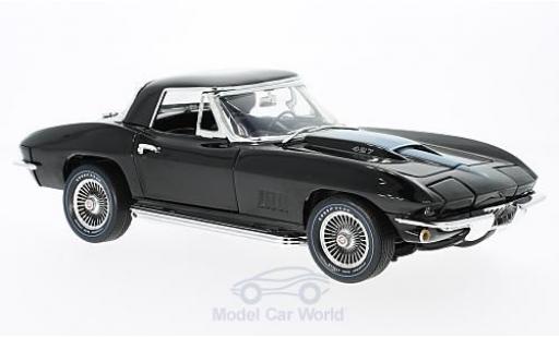 Modelauto Chevrolet Corvette special edition 427 zwart/metallic blauw 50th verjaardag 1967 zonder Vitrine 1/18 Ertl