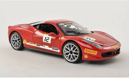 Ferrari 458 Challenge 1/18 Hot Wheels No.12 rood modelauto