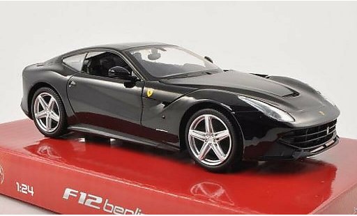 Ferrari F12 Berlinetta 1/24 Hot Wheels 2 Sedan zwart modelauto
