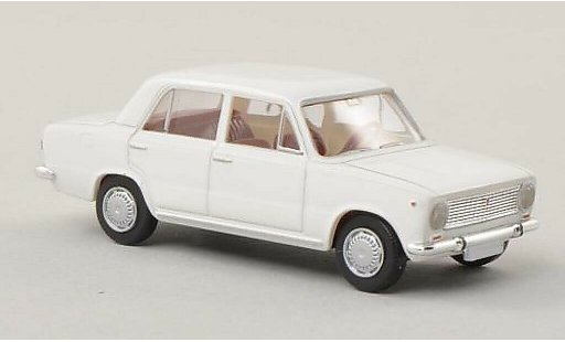 Fiat 124 Limousine 1/87 Brekina wit modelauto