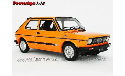 Fiat 127 Sport 1/18 Laudoracing Models 70 HP LM090B oranje modelauto
