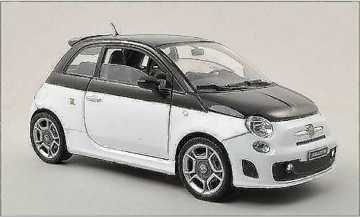 Fiat 500 Abarth 1/18 Motormax wit/zwart modelauto