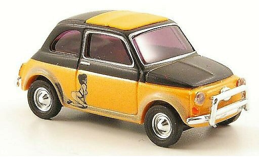 Fiat 500 Classique 1/87 Busch Illusion oranje/zwart modelauto