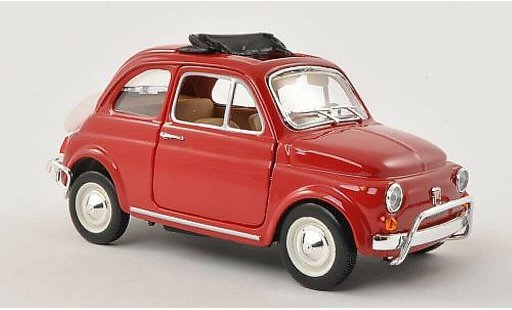 Fiat 500 L 1/24 Burago rood geoffnetes vouwdak 1968 modelauto