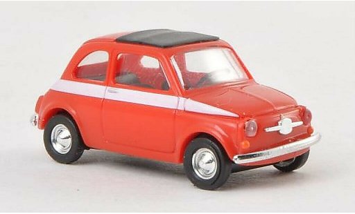 Fiat 500 Sport 1/87 Busch rood/wit 1965 modelauto
