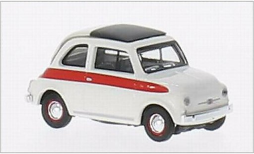 Fiat 500 Sport 1/87 Schuco wit/rood modelauto