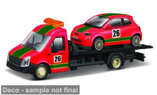 Modelauto Fiat 500 Elettrica e rood/Dekor #26 Bburago 1/43 Burago