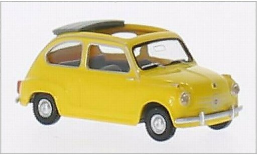 Fiat 600 Berlina 1/87 Wiking geel modelauto