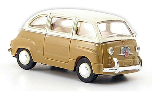 Fiat 600 Multipla 1/87 Brekina bruin/elfenbein modelauto