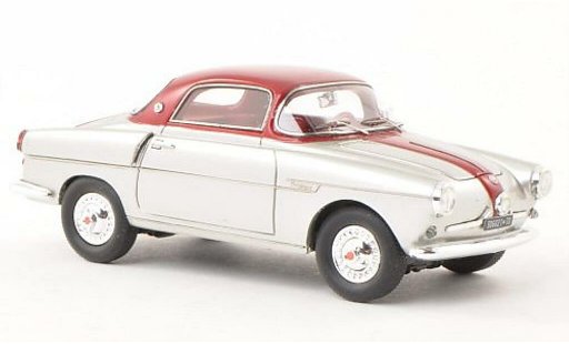 Fiat 600 Viotto 1/43 Matrix Coupe grijs/rood modelauto
