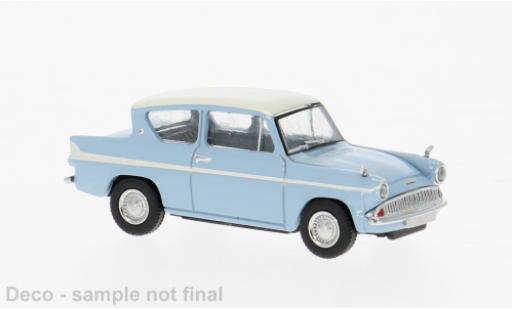 Modelauto Ford Anglia 105E blauw/wit 1959 1/87 Brekina
