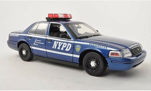 Ford Crown Police Interceptor 1/18 Greenlight Victoria Politie NYPD Auxiliary Politie (USA) 2001 modelauto