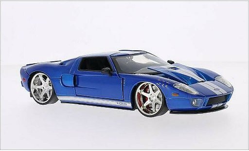 Ford GT Berlinetta 1/24 Jada Toys metallic blauw/wit Furious 7 2005 modelauto