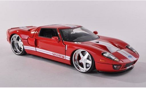 Ford GT Berlinetta 1/24 Jada Toys rood met witen strepen 2005 modelauto