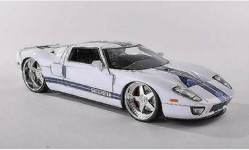 Ford GT Berlinetta 1/24 Jada Toys wit met blauwn strepen 2005 modelauto