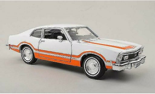 Ford Maverick Grabber 1/24 Motormax wit/oranje 1974 modelauto