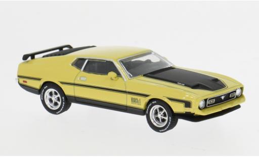 Modelauto Ford Mustang Mach 1 geel/zwart 1971 :64 1/64 Mini GT