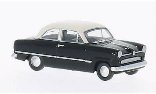Ford Taunus 12M 1/87 Herpa zwart/wit modelauto