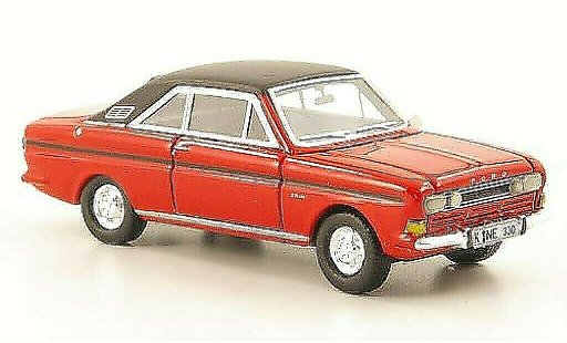 Ford Taunus 15M 1/87 Neo P6 Coupe rood/zwart 1968 modelauto