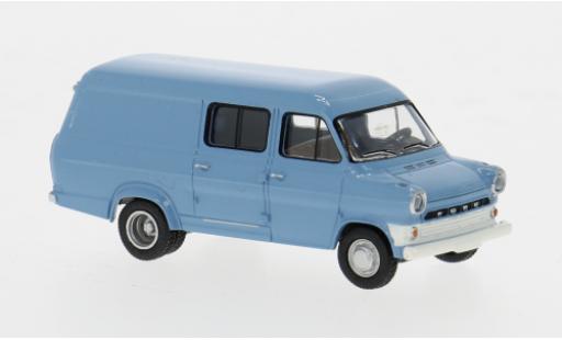 Modelauto Ford Transit Kastenwagen blauw 1970 1/87 Brekina