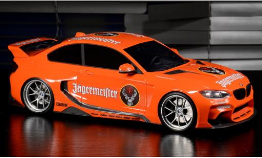 Modelauto Bmw M235 tuning i (F22) DarwinPRO MTC zwart Sails Widebody oranje J&Atilde;&curren;germeister 2015 1/18 GLM