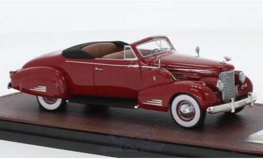 Modelauto Cadillac V16 Convertible Cabriolet Coupe rood 1938 1/43 GLM