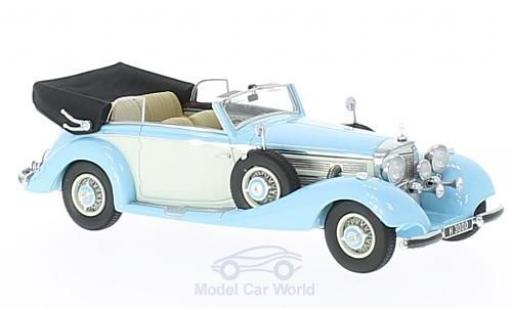 Modelauto Mercedes 540 Cabriolet K B blauw/wit RHD 1937 open 1/43 GLM