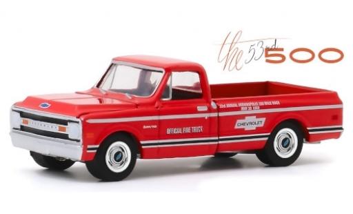 Modelauto Chevrolet C-10 pompiers rood/Dekor Official Fire Truck 1969 53rd Annual Indianapolis 500 Mile Race 1/64 Greenlight